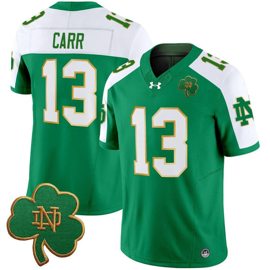 CJ Carr Jersey #13 Notre Dame 2025 Vapor Limited V3 Stitched Green Alter by My Store NCAA Football Jerseys