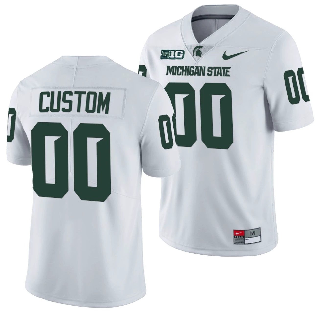 Custom Michigan State Spartans Jersey Name and Number College NCAA Football Limited White by My Store