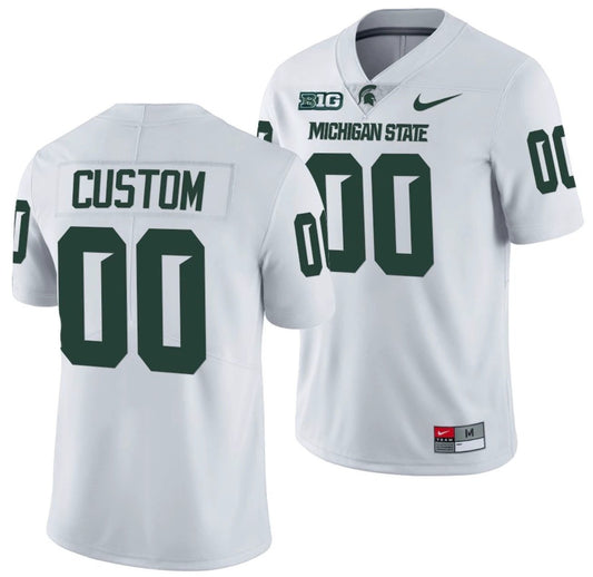 Custom Michigan State Spartans Jersey Name and Number College NCAA Football Limited White by My Store