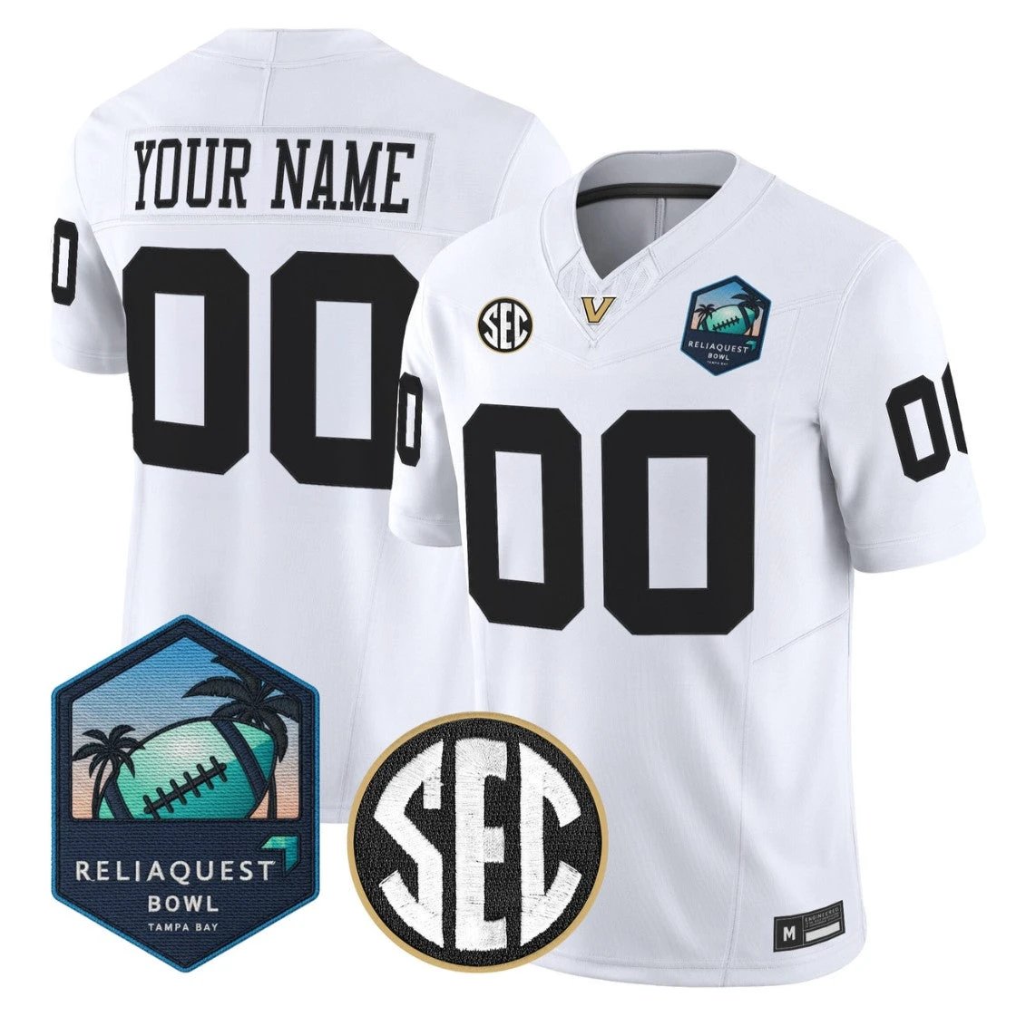 Custom Vanderbilt Commodores Jersey 2025 ReliaQuest Bowl Vapor Stitched by My Store NCAA Football Jerseys