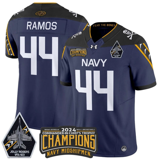 Colin Ramos Jersey #44 Navy Midshipmen Commander-in-chief's Trophy Navy by NCAA Football Jersey