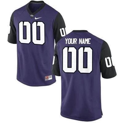 Custom TCU Horned Frogs Jersey Name and Number NCAA College Football Purple by My Store