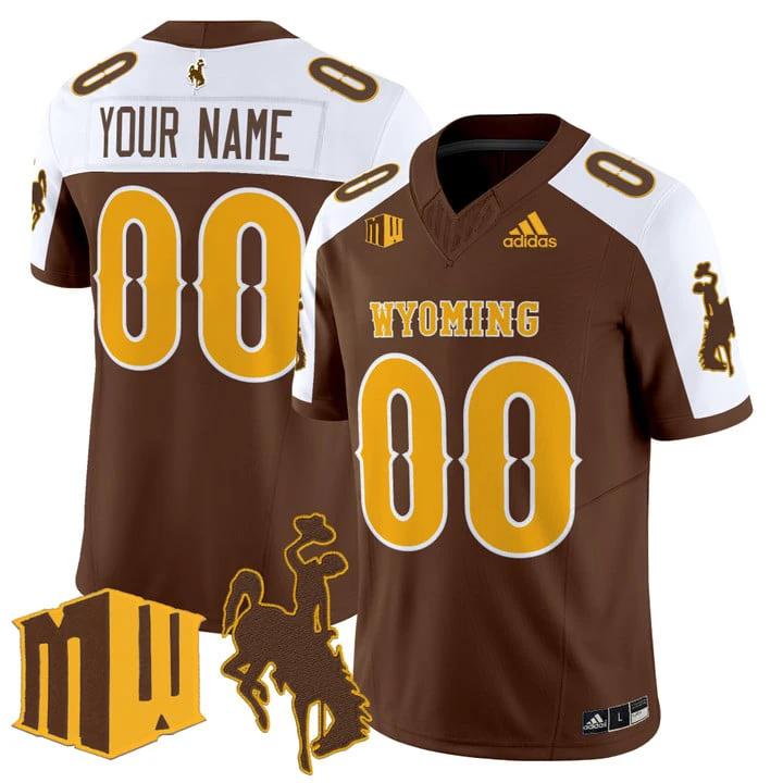 Custom Wyoming Cowboys Jersey Name, Number 2025 Vapor Limited Stitched Brown Alter by My Store NCAA Football Jerseys