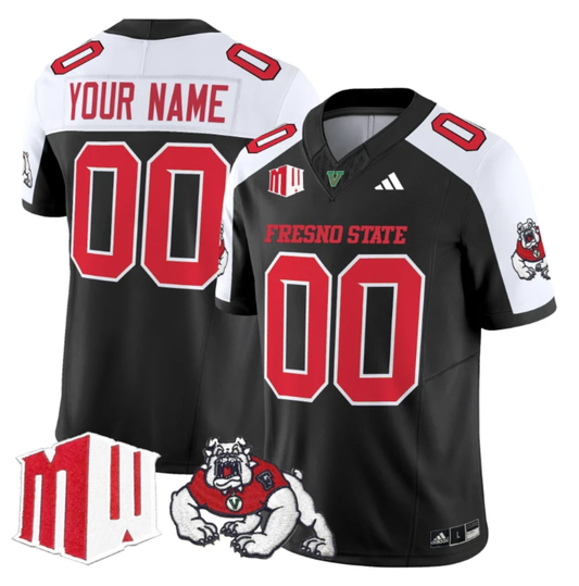 Custom Fresno State Bulldogs Jersey 2024 Vapor Limited Stitched Black Alternate by NCAA Football Jersey