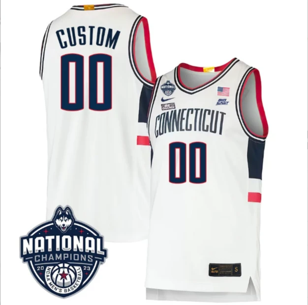 Custom UConn Huskies Jersey Name and Number 2023 National Champions College Basketball by My store basketball