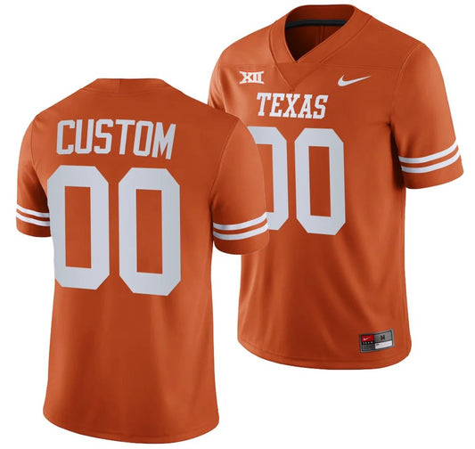 Custom Texas Longhorns Jersey Name and Number NCAA College Football Replica Orange by My Store
