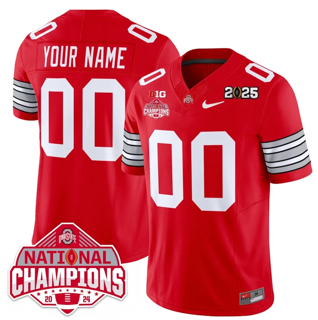 Custom Ohio State Jersey Heritage Stripe 2025 CFP Patch National Champions by My Store NCAA Football Jerseys