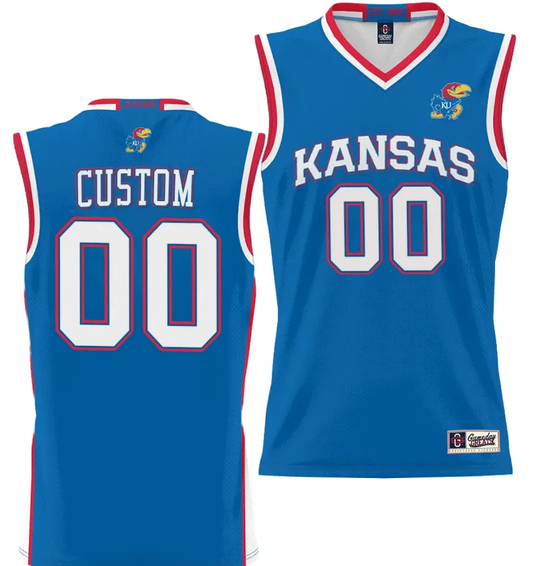 Custom Kansas Jayhawks Jersey Name and Number NIL College Basketball Lightweight Royal by My store basketball