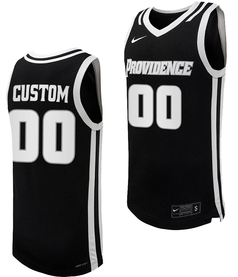 Custom Providence Friars Jersey Name and Number Replica College Basketball Black Uniform by My store basketball