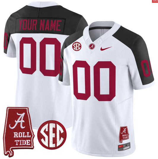 Custom Alabama Crimson Jersey Throwback Alabama Map Stitched Inverted by My Store