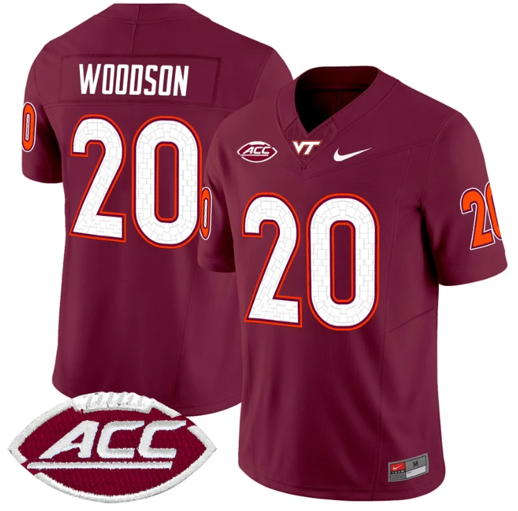 Caleb Woodson Jersey #20 Virginia Tech Hokies Vapor Limited College Football Maroon by My Store