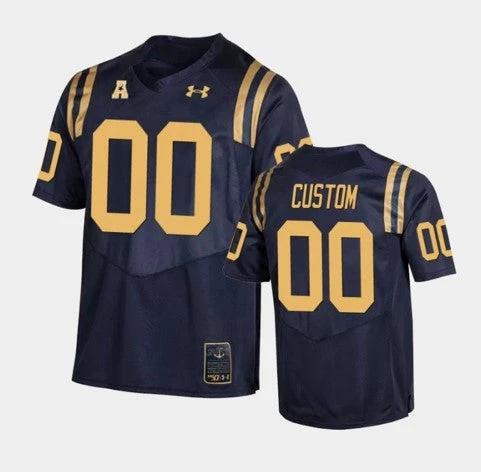 Custom Navy Midshipmen Jersey Name and Number NCAA College Football Navy by My Store
