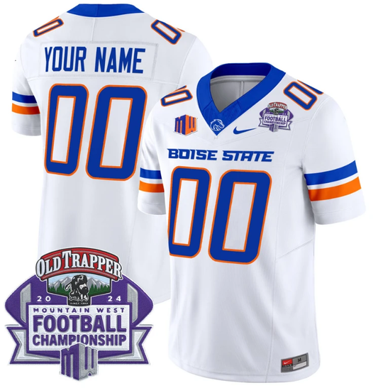 Custom Boise State Broncos Jersey 2024 Championship Patch White by My Store