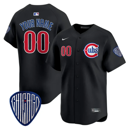 Custom Chicago Cubs Jersey Blue Alternate Vapor Premier Limited Stitched Black by My Store