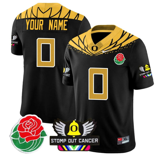 Custom Oregon Ducks Jersey 2024 Rose Bowl Patch Football Stitched Black by My Store