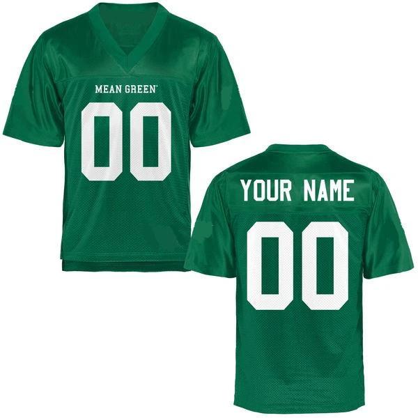 Custom North Texas Mean Jersey Name and Number NCAA College Football Green by My Store