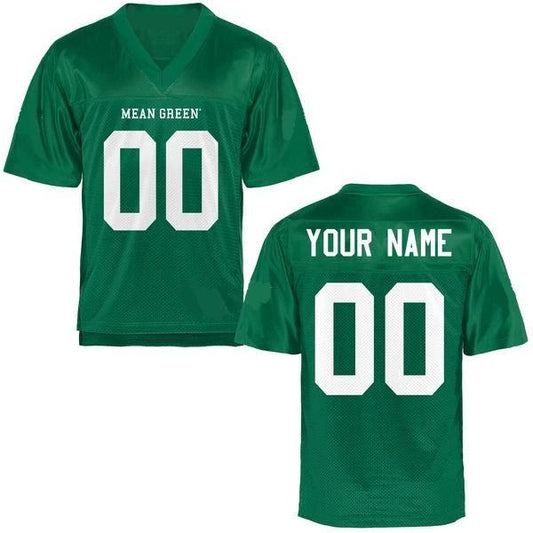 Custom North Texas Mean Jersey Name and Number NCAA College Football Green by My Store