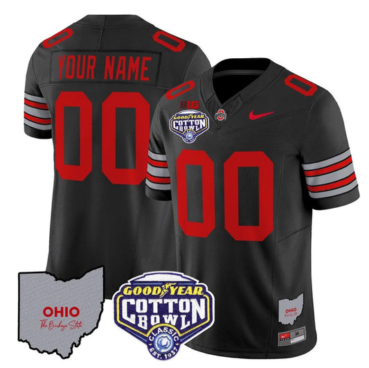 Custom Ohio State Buckeyes Jersey Name, Number Cotton Bowl Patch Stitched Black by NCAA Football Jersey