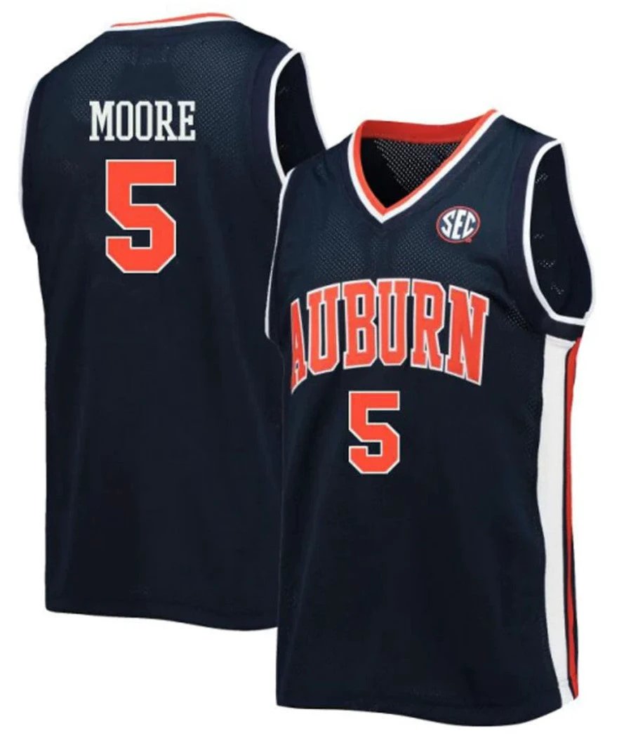 Chris Moore Jersey Auburn Tigers College Basketball #5 by My store basketball