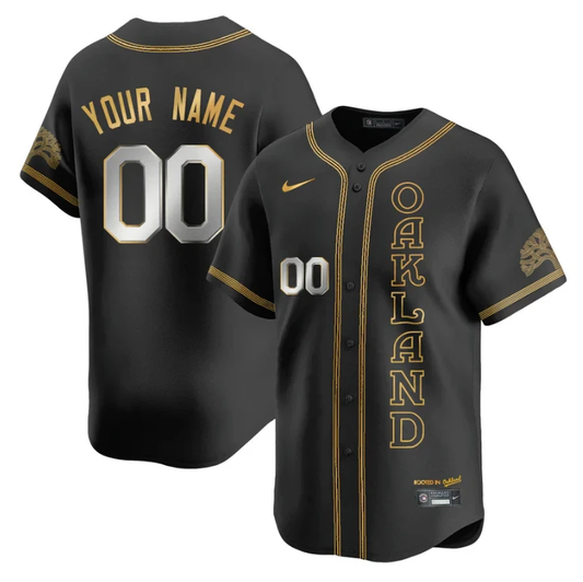 Custom Oakland Athletics Jersey Name, Number City Connect Concept Stitched Black Gold by My Store