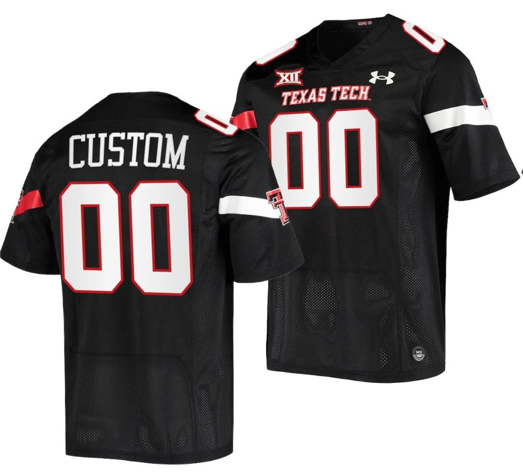 Custom Texas Tech Red Raiders Jersey Name and Number NCAA College Football Patch Black by My Store