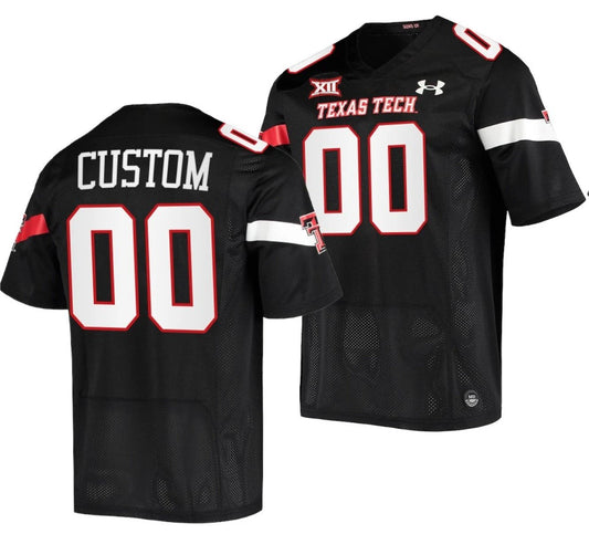 Custom Texas Tech Red Raiders Jersey Name and Number NCAA College Football Patch Black by My Store
