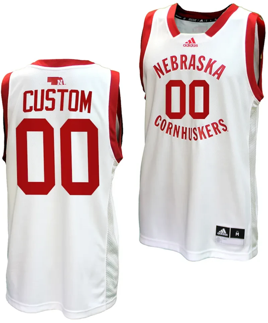 Custom Nebraska Cornhuskers Jersey Name and Number Basketball Home Uniform 2023-24 White by My store basketball
