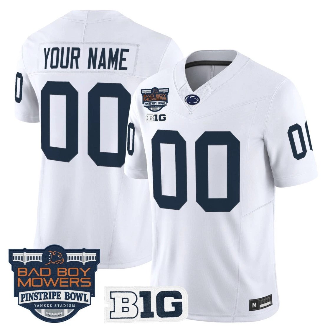 Custom Penn State Jersey 2025 Pinstripe Bowl Vapor Limited V2 Stitched by My Store NCAA Football Jerseys