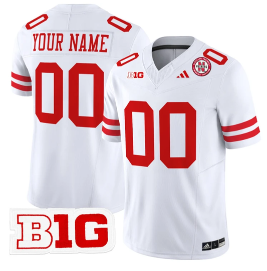 Custom Nebraska Cornhuskers Jersey Name and Number Vapor Limited Football White by My Store