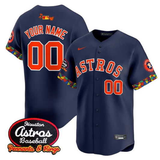 Custom Houston Astros Jersey El Tiempo Cantina Vapor Premier Limited Stitched Navy by My Store