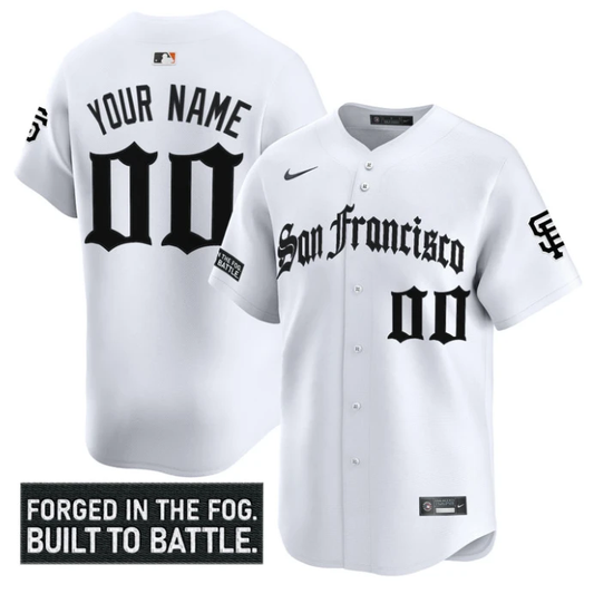 Custom San Francisco Giants Jersey Gothic Fog Edition Vapor Premier Limited Stitched White by My Store