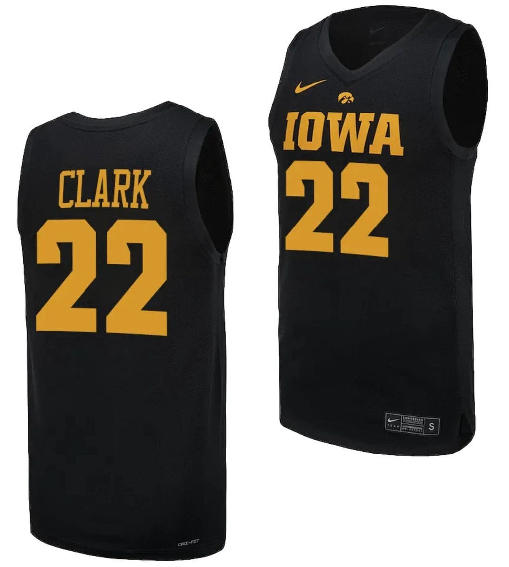 Caitlin Clark Jersey #22 Iowa Hawkeyes Basketball Uniform 2023-24 Black by My store basketball