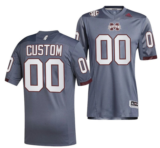 Custom Mississippi State Bulldogs Jersey Name and Number NCAA College Football Grey by My Store