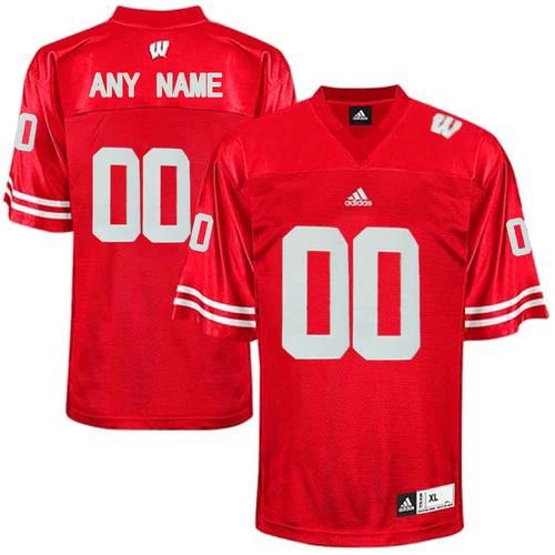 Custom Wisconsin Badgers Jersey Name and Number NCAA College Football Red by My Store