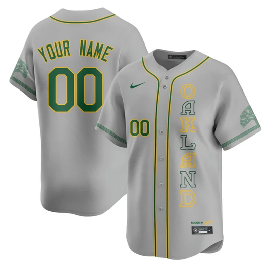 Custom Oakland Athletics Jersey Name, Number City Connect Concept Stitched Gray by My Store