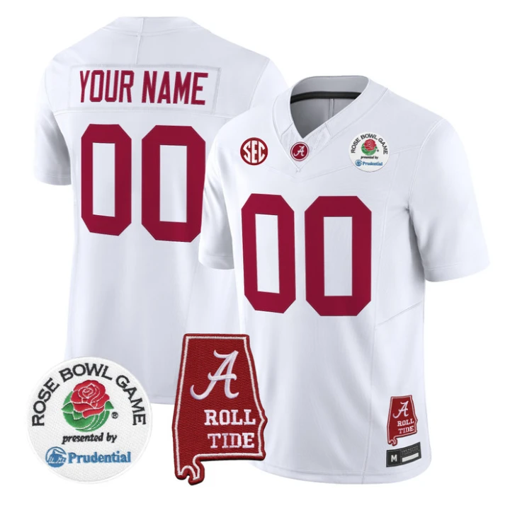 Custom Alabama Crimson Tide Jersey 2026 Rose Bowl Patch Stitched by My Store NCAA Football Jerseys