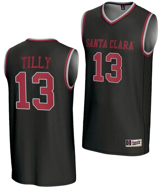 Christoph Tilly Jersey #13 Santa Clara Broncos Basketball NIL Lightweight Black by My store basketball