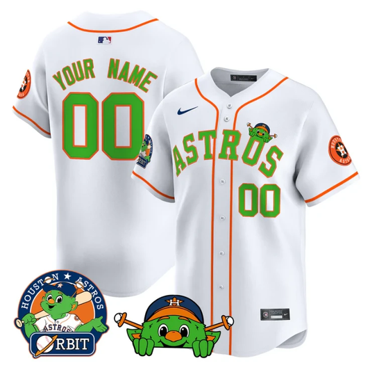 Custom Astros Jersey Name, Number Orbit Patch Vapor Premier Limited V3 Stitched White by My Store
