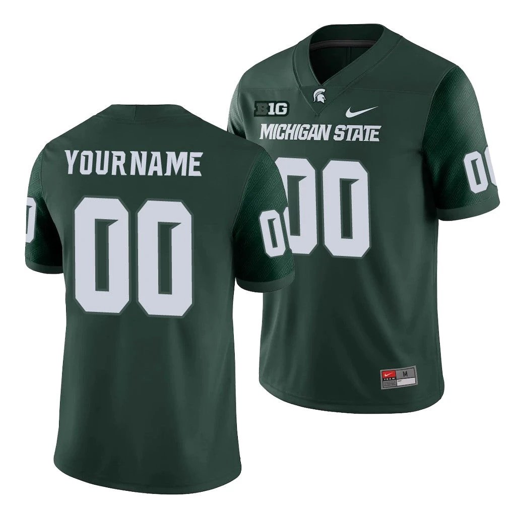Custom Michigan State Spartans Jersey Name and Number College NCAA Football Green by My Store