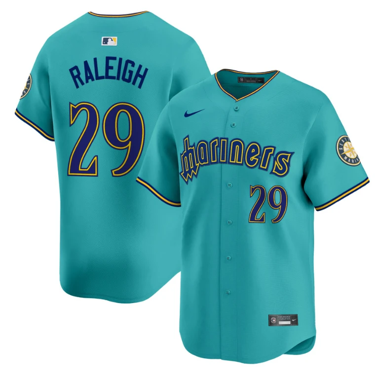 Cal Raleigh Jersey #29 Seattle Mariners 2025 Vapor Premier Limited Stitched Aqua by My Store