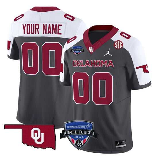 Custom Oklahoma Sooners Jersey 2025 Armed Forces Bowl Patch Vapor Special by My Store