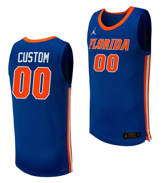 Custom Florida Gators Jersey Name and Number Limited College Basketball 2023-24 Replica Royal by My store basketball