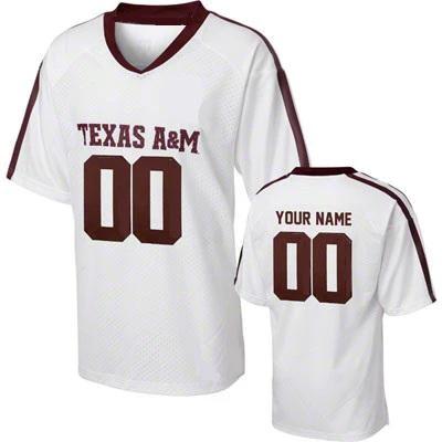 Custom Texas AM Aggies Jersey Name and Number NCAA College Football White by My Store