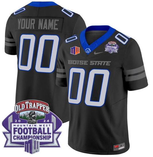 Custom Boise State Broncos Jersey 2024 Championship Patch Black by My Store