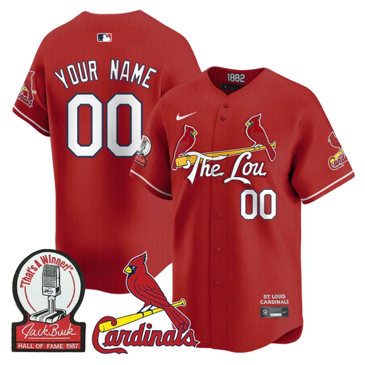 Custom St. Louis Cardinals Jersey Name, Number Jack Buck Limited Stitched Red by My Store