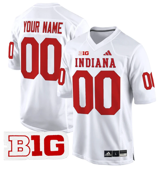 Custom Indiana Hoosiers Jersey 2024 Game V2 Football Stitched White by My Store
