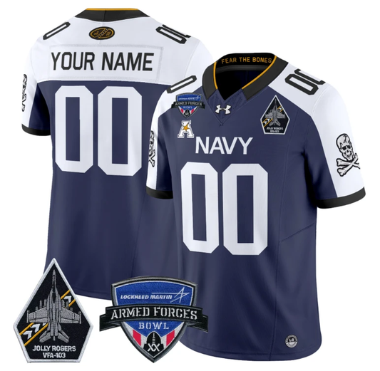 Custom Navy Midshipmen Jersey 2025 Armed Forces Bowl Football Navy Alternate by My Store