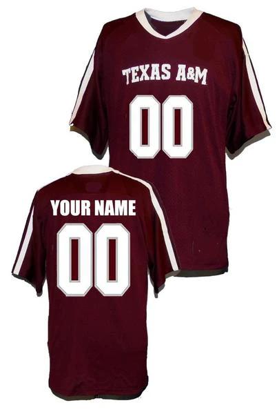 Custom Texas AM Aggies Jersey Name and Number NCAA College Football Red by My Store