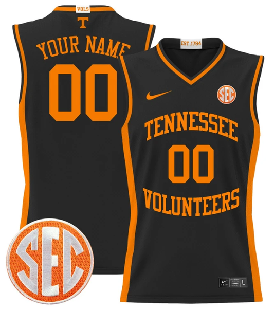 Custom Tennessee Vols Jersey Name, Number 2024 Lightweight Basketball Black by My store basketball
