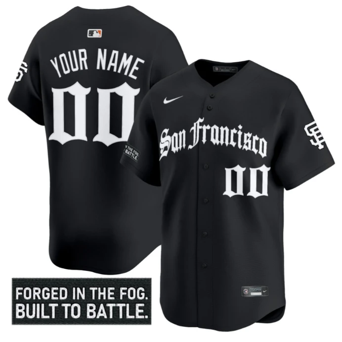 Custom San Francisco Giants Jersey Gothic Fog Edition Vapor Premier Limited Stitched Black by My Store
